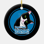 Funny Yoga Cat Keramik Ornament (Hinten)