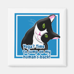 Funny Yoga Cat Magnet