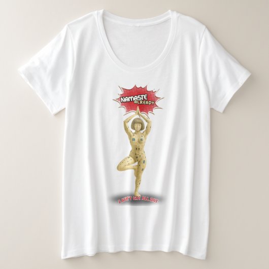 Funny Yoga Comic Pop Große Größe T-Shirt (Design vorne)