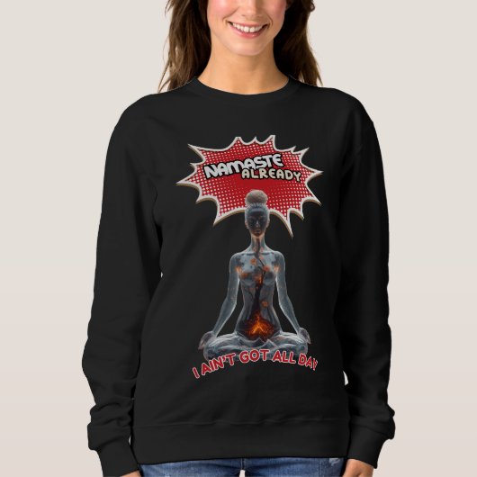 Funny Yoga Comic Pop Sweatshirt (Vorderseite)
