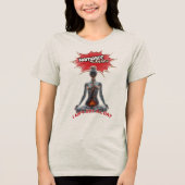 Funny Yoga Comic Pop Tri-Blend Shirt (Vorderseite)