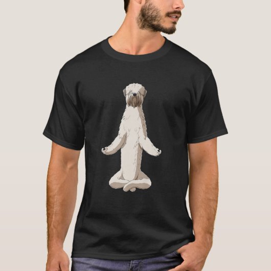 Funny Yoga Dog Irish Soft Coated Wheaten Terrier T-Shirt (Vorderseite)