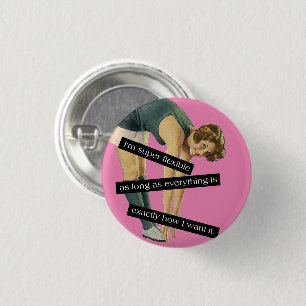 Funny Yoga Flexibler Vintager Stil Button