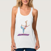 Funny Yoga giraffe, glatter Panzertop Tank Top (Vorderseite)