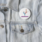 Funny Yoga Giraffe rund Abzeichen Button (Beispiel)