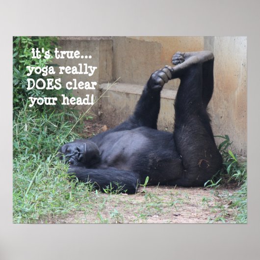 Funny Yoga Gorilla Poster (16x20) (Vorne)