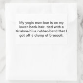 Funny yoga Krishna man-bun Hankamer Artjunkhaus Om Rechteckiger Aufkleber (Tasche)