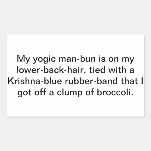 Funny yoga Krishna man-bun Hankamer Artjunkhaus Om Rechteckiger Aufkleber (Vorderseite)