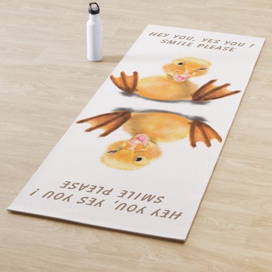 Funny Yoga Mat mit Happy Yellow Duck - Lächeln Yogamatte (Beispiel)