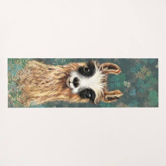 Funny Yoga Mat mit Neugierigem Baby Llama Yogamatte (Rückseite (Horizontal))