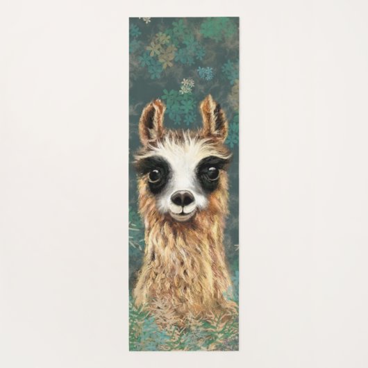 Funny Yoga Mat mit Neugierigem Baby Llama Yogamatte (Rückseite)