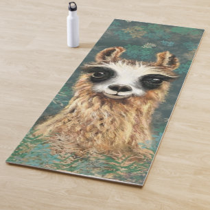 Funny Yoga Mat mit Neugierigem Baby Llama Yogamatte