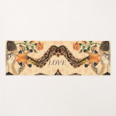 Funny Yoga Mat mit Romantischer Giraffe mit Rose Yogamatte (Vorderseite (Horizontal))