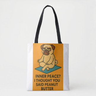 Funny Yoga Mops Tote Bag Tasche
