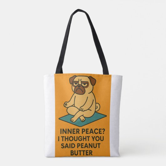Funny Yoga Mops Tote Bag Tasche (Rückseite)