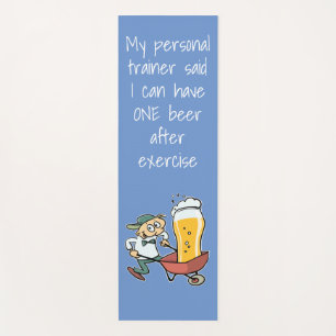 Funny Yoga Only One Beer Personal Trainer Cartoon Yogamatte