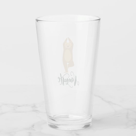Funny Yoga Pose Bear Glas (Rückseite)