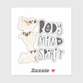 Funny Yoga Pose Möpsen Vinyl Aufkleber (Blatt)