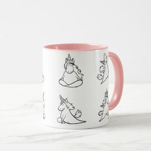 Funny Yoga Pose Tasse (VorderseiteRechts)