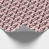 Funny Yoga Silhouetten getechtes Muster Geschenkpapier (Ecke)