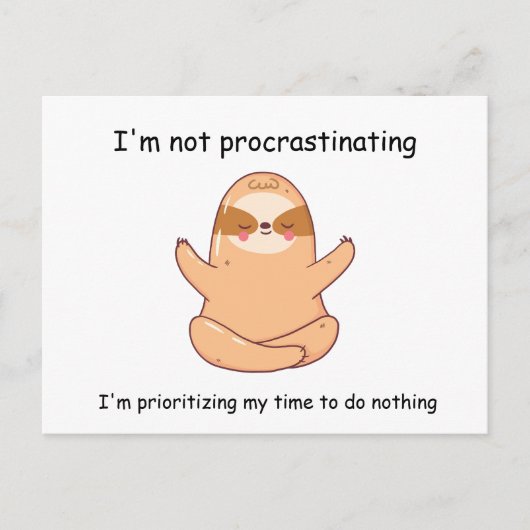 Funny Yoga Sloth Postkarte (Vorderseite)