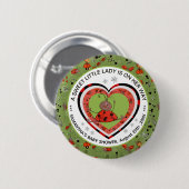 Funny Yoga Stretch Ladybug Heart Baby Shower  Button (Vorne & Hinten)