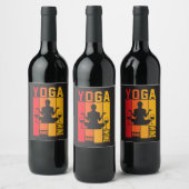 Funny Yoga und Wine Lotus Pose Weinetikett (Flaschen)