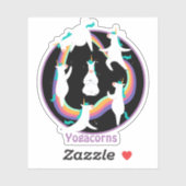 Funny YOGA Unicorns Posen Namaste Rainbow Custom Aufkleber (Blatt)