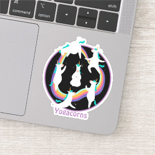 Funny YOGA Unicorns Posen Namaste Rainbow Custom Aufkleber