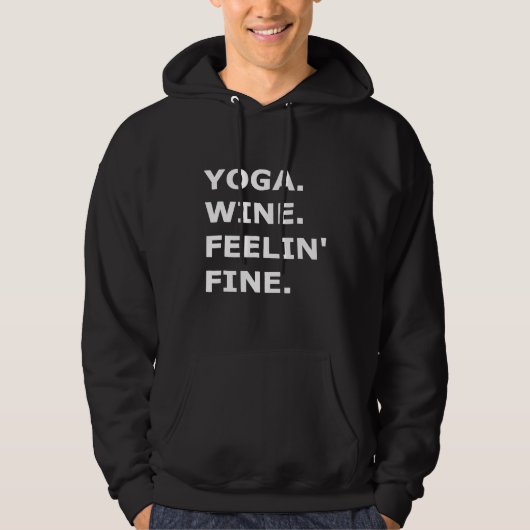 Funny Yoga Wine Hoodie (Vorderseite)