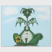 Funny Yogi Dragon Painting Geschenkpapier (Flach)