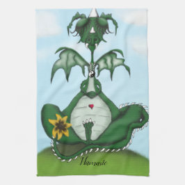 Funny Yogi Dragon Painting Geschirrtuch