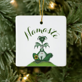 Funny Yogi Dragon Painting Keramikornament