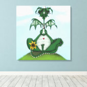 Funny Yogi Dragon Painting Leinwanddruck (Insitu (Holzboden))