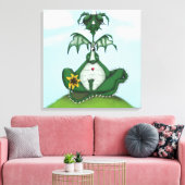 Funny Yogi Dragon Painting Leinwanddruck (Insitu (Wohnzimmer))