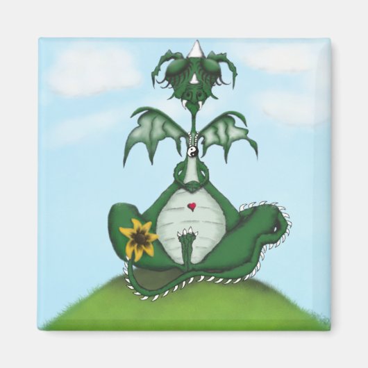Funny Yogi Dragon Painting Magnet (Vorne)