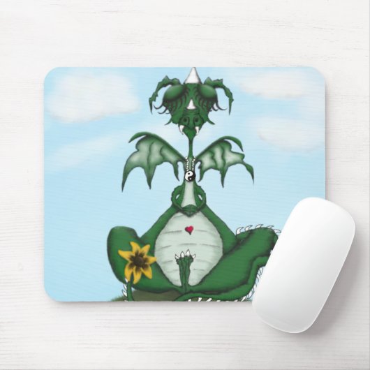 Funny Yogi Dragon Painting Mousepad (Mit Mouse)