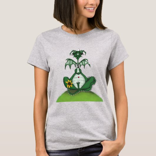 Funny Yogi Dragon Painting T-Shirt (Vorderseite)