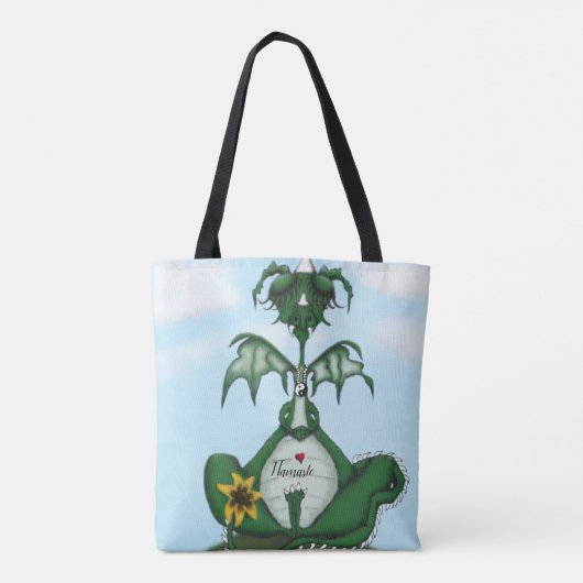 Funny Yogi Dragon Painting Tasche (Rückseite)