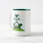 Funny Yogi Dragon Painting Zweifarbige Tasse (Vorderseite Links)