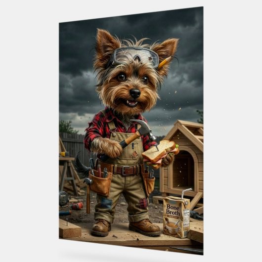 Funny Yorkie Construction Worker Poster – Playful  (Winkel)