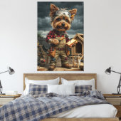 Funny Yorkie Construction Worker Poster – Playful  Leinwanddruck (Insitu (Schlafzimmer))