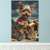 Funny Yorkie Construction Worker Poster – Playful  Leinwanddruck (Insitu (Holzboden))