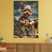 Funny Yorkie Construction Worker Poster – Playful  Leinwanddruck (Insitu (Wohnzimmer))