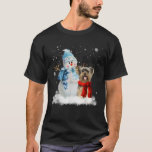 Funny Yorkie Dog Christmas Snowman Christmas Pajam T-Shirt<br><div class="desc">Funny Yorkie Dog Christmas Snowman Christmas Pajama T Shirt</div>