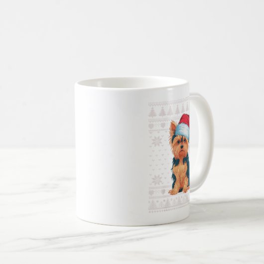 Funny Yorkie Dog Ugly Weihnachtssüßer Weihnachtsfe Kaffeetasse (VorderseiteRechts)