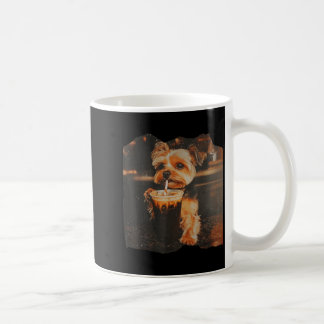 Funny Yorkie Drinking Iced Coffee Cute Dog Meme Kaffeetasse