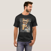 Funny Yorkie Drinking Iced Coffee T-Shirt (Vorne ganz)