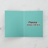 Funny Yorkie Santa im Licht glücklicher Ferien Karte (Innenseite)