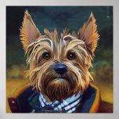 Funny Yorkshire Terrier Anthropomorphe Dog Art Poster (Vorne)